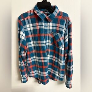 Men's Blue and Red Plaid Shirt small